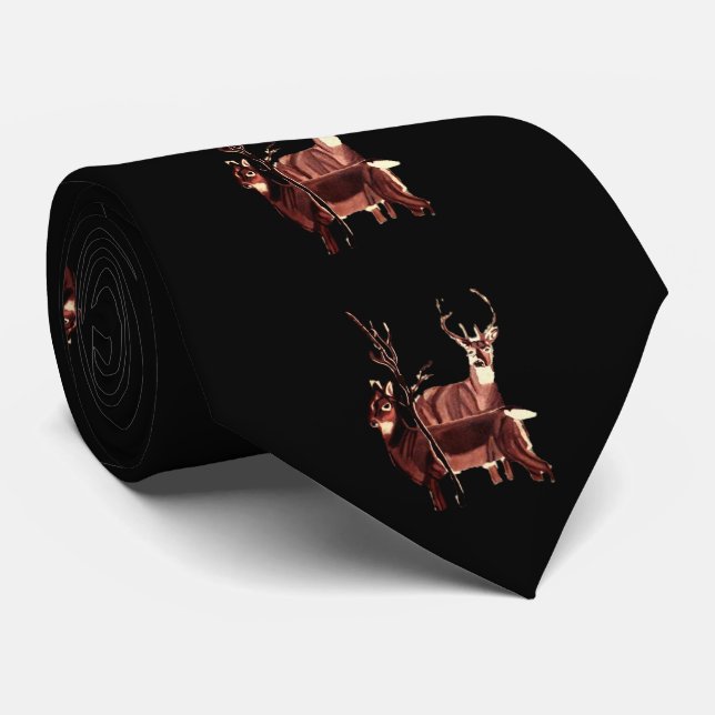 WHITE -TAIL DEER black tie (Rolled)