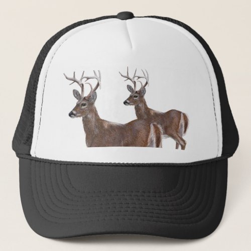 White Tail Deer Buck Trucker Hat