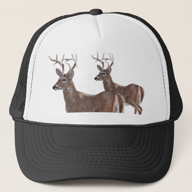 White Tail Deer Buck Trucker Hat (Front)