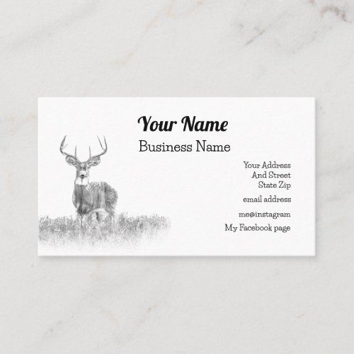 White Tail Deer Business Card Customizable Business Card