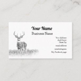 White Tail Deer Business Card, Customizable Card