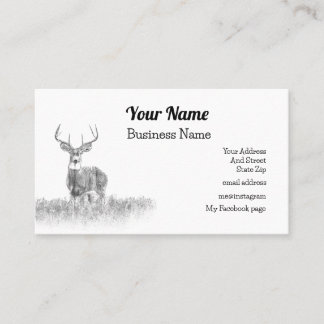 White Tail Deer Business Card, Customizable Card