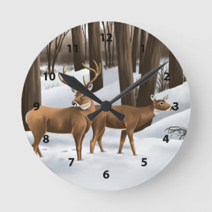 White Tail Deer Clocks