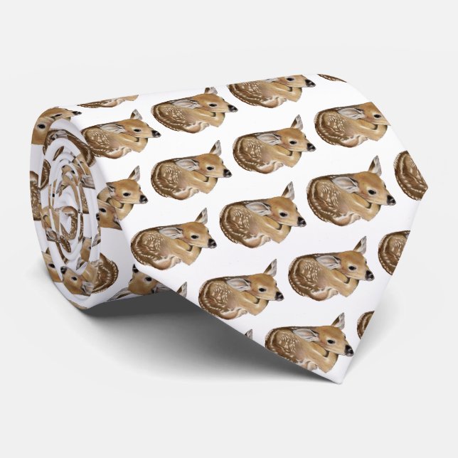 White Tail Deer Fawn Neck Tie (Rolled)