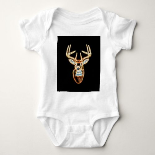 White tail Deer Head Energy Spirit Baby Bodysuit