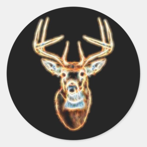 White tail Deer Head Energy Spirit Classic Round Sticker