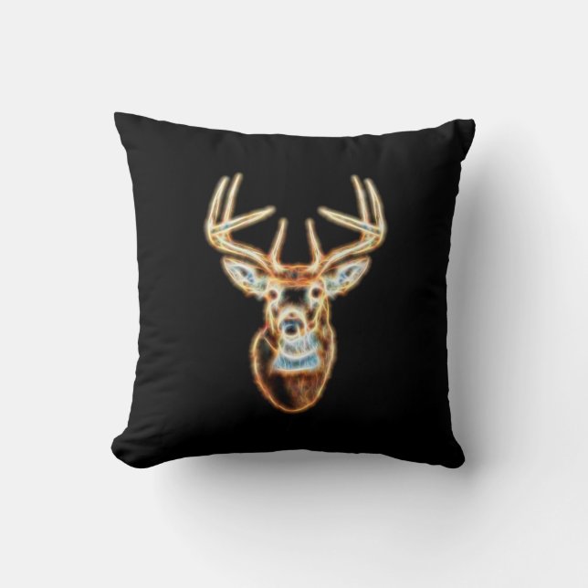 White tail Deer Head Energy Spirit Throw Pillow (Front)