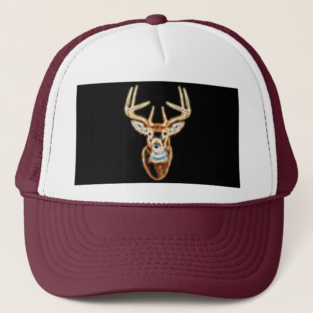 White tail Deer Head Energy Spirit Trucker Hat (Front)