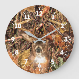 White Tail Deer Head Energy Spirited on a Large Clock