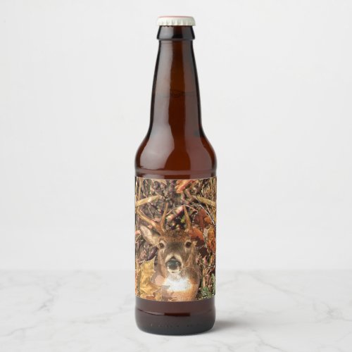 White Tail Deer Head Fall Energy Spirited on a Beer Bottle Label