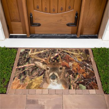 White Tail Deer Head Fall Energy Spirited On A Doormat by TigerDen at Zazzle