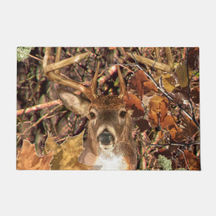 White Tail Deer Head Fall Energy Spirited on a Doormat