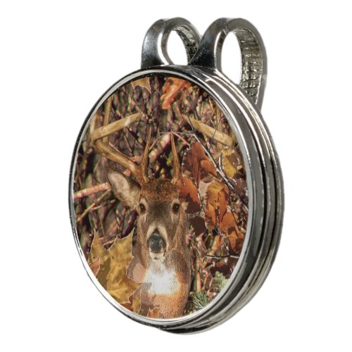 White Tail Deer Head Fall Energy Spirited on a Golf Hat Clip