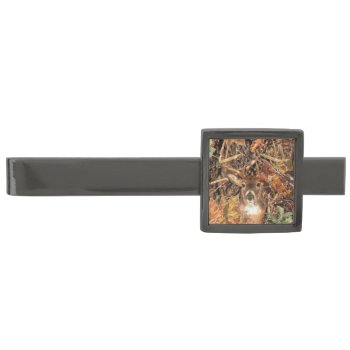 White Tail Deer Head Fall Energy Spirited On A Gunmetal Finish Tie Clip by TigerDen at Zazzle