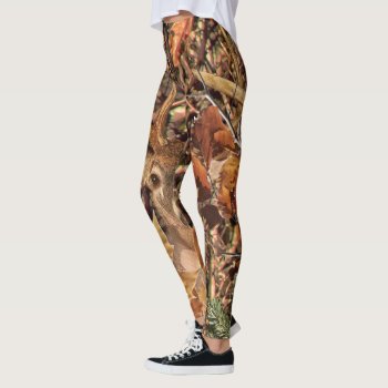 White Tail Deer Head Fall Energy Spirited On A Leggings by TigerDen at Zazzle
