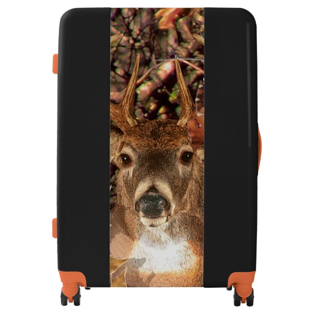 White Tail Deer Head Fall Energy Spirited on a Luggage (Front)