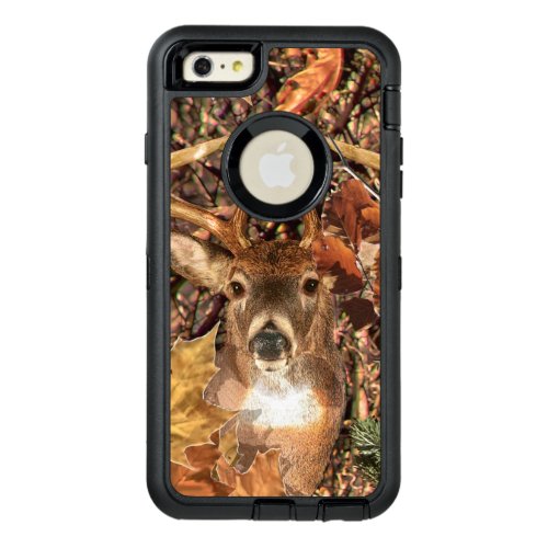 White Tail Deer Head Fall Energy Spirited on a OtterBox Defender iPhone Case