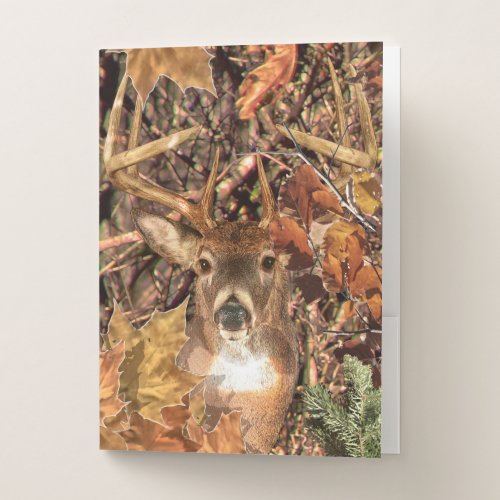 White Tail Deer Head Fall Energy Spirited on a Pocket Folder