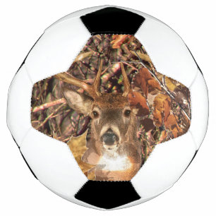 White Tail Deer Head Fall Energy Spirited on a Soccer Ball