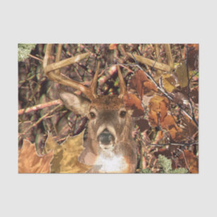 White Tail Deer Head Fall Energy Spirited on a Tissue Paper
