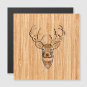 White Tail Deer Head Trophy Wood Grain Style (Front/Back)