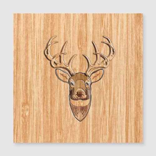 White Tail Deer Head Trophy Wood Grain Style