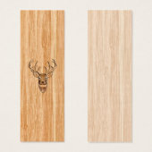 White Tail Deer Head Wood Grain Background (Front & Back)