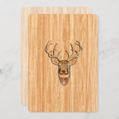 White Tail Deer Head Wood Grain Background (Front/Back)