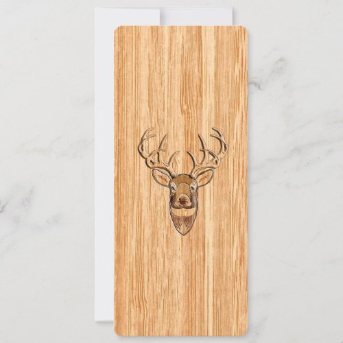 White Tail Deer Head Wood Grain Background