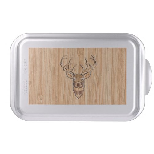 White Tail Deer Head Wood Grain Decor Cake Pan