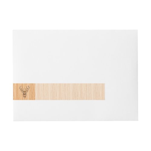 White Tail Deer Head Wood Grain Decor Wrap Around Address Label