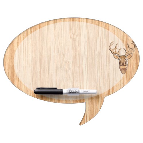 White Tail Deer Head Wood Grain Design Dry_Erase Board