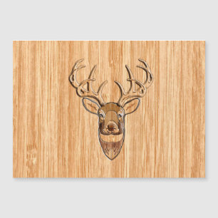 White Tail Deer Head Wood Grain Style Display