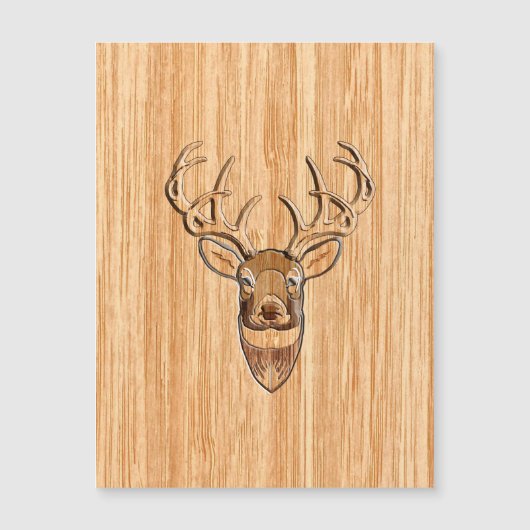 White Tail Deer Head Wood Grain Style Display (Front)
