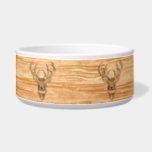 White Tail Deer Head Wood Inlay Grain Style Bowl<br><div class="desc">A custom Deer Head bold Energy Spirit inlay applique style. A white tail antlers buck trophy profile on a blond wood grain look background that is sure to make an impression on or off the trails. We also carry a wide selection of custom embroidered caps to complete your quest for...</div>