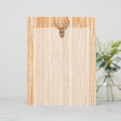 White Tail Deer Head Wood Inlay Grain Style Decor (Standing Front)