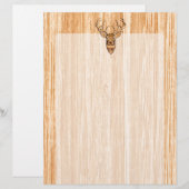 White Tail Deer Head Wood Inlay Grain Style Decor (Front/Back)