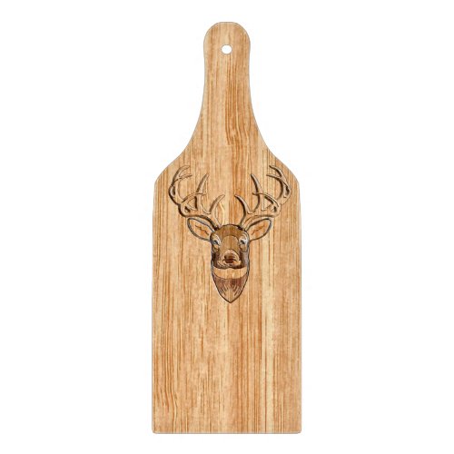 White Tail Deer Head Wood Inlay Grain Style Decor Cutting Board