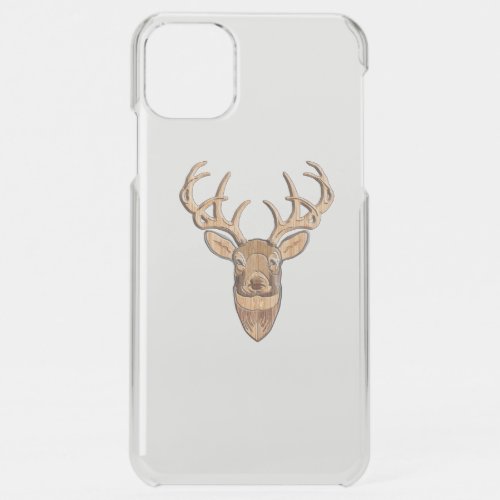 White Tail Deer Head Wood Style iPhone 11 Pro Max Case