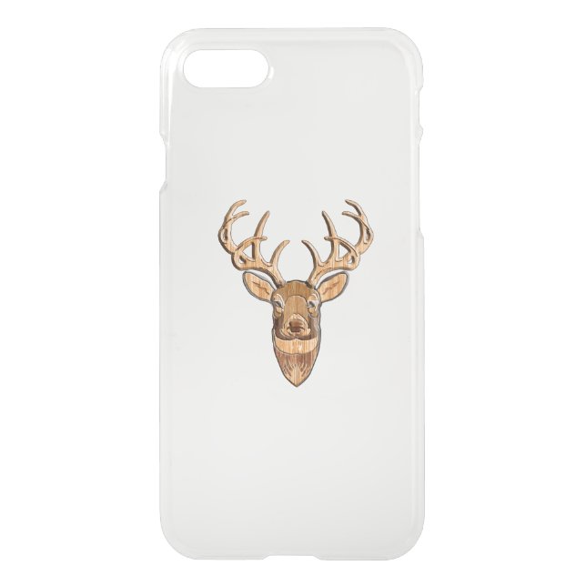 White Tail Deer Head Wood Style Uncommon iPhone Case (Back)