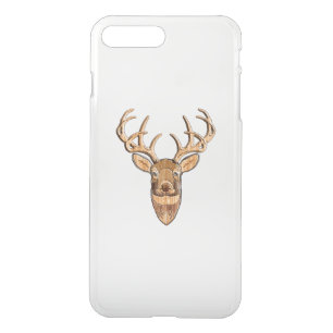 White Tail Deer Head Wood Style iPhone 8 Plus/7 Plus Case