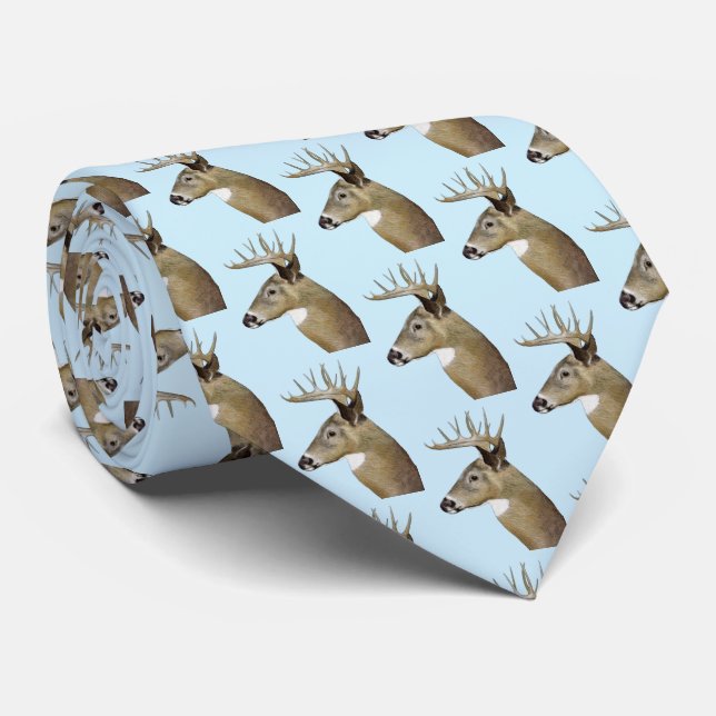White Tail Deer Neck Tie (Rolled)