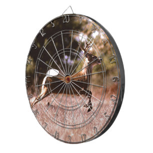White-Tail Deer Running Dartboard With Darts