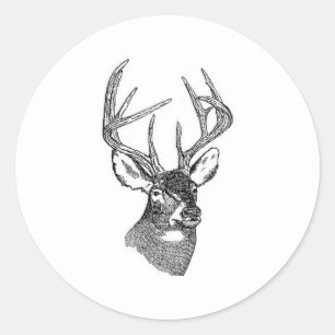 White Tail Deer Trophy Buck Classic Round Sticker
