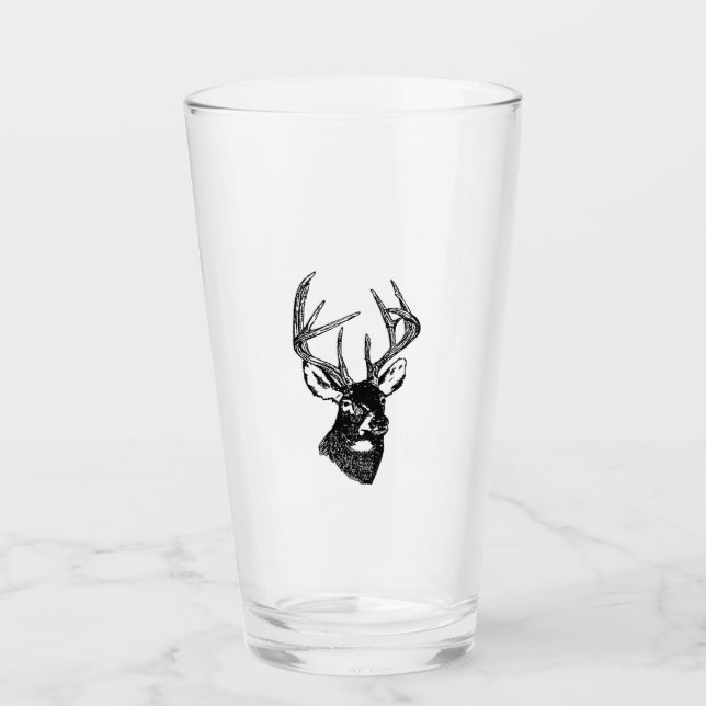 White Tail Deer Trophy Buck Glass (Front)
