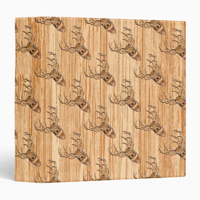 White Tail Deer Wood Grain Style Graphic Binder (Front/Spine)