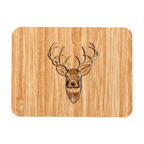 White Tail Deer Wood Grain Style Graphic Magnet