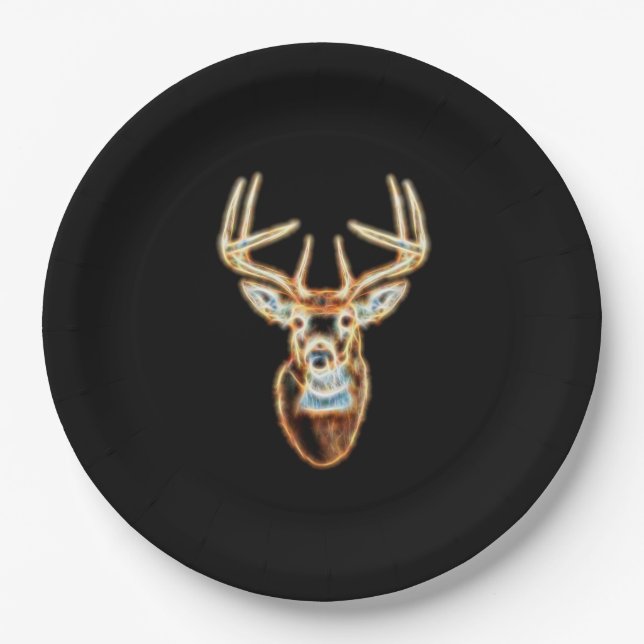 White Tail Head Energy Spirit Paper Plates (Front)