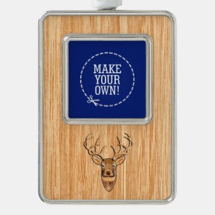 White Tail Head Wood Grain Style Christmas Ornament