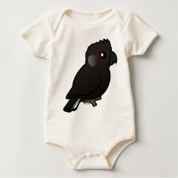 Birdorable White-tailed Black Cockatoo Infant Organic Creeper